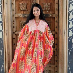 BRAND NEW Indian Block Print Dress Summer Style Dress Island Luxe Clothing Dress